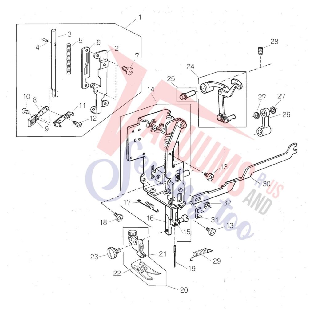 Janome 662 exploded schematic diagram (page 3)