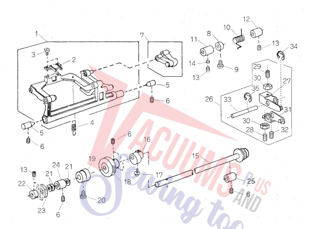 Janome 662 exploded schematic diagram (page 5)