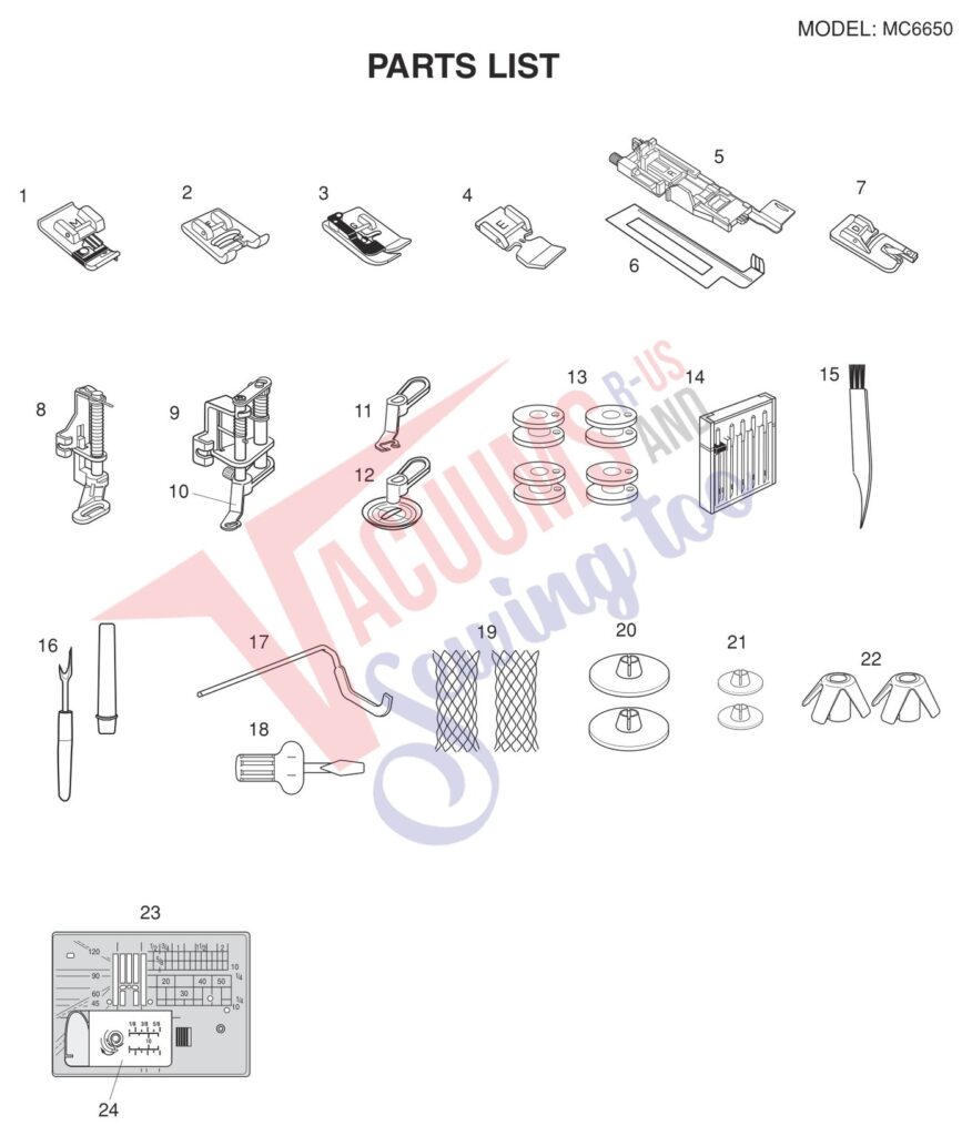 Janome 6650 exploded schematic diagram (page 4)