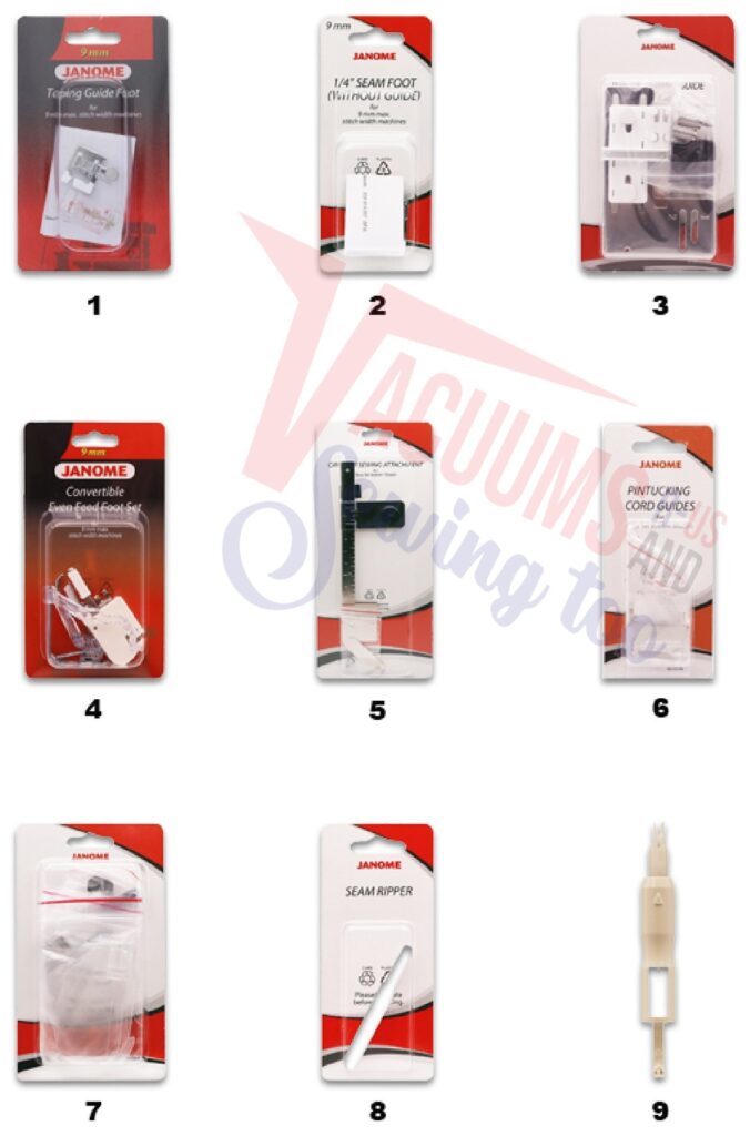 Janome 6650 exploded schematic diagram (page 9)