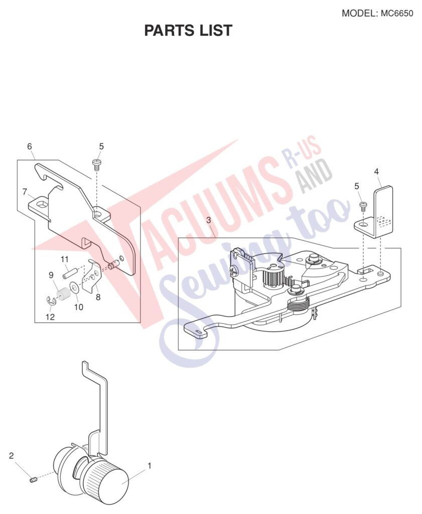 Janome 6650 exploded schematic diagram (page 15)