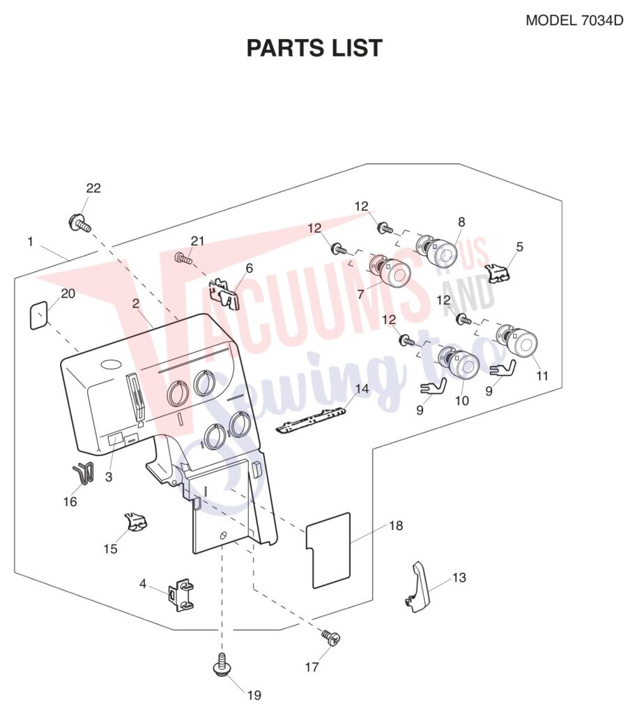 Janome 7034D exploded schematic diagram (page 1)