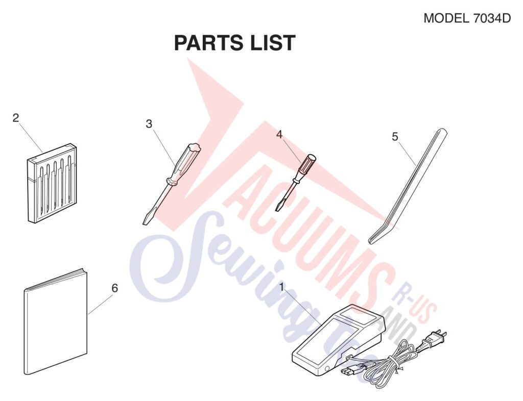 Janome 7034D exploded schematic diagram (page 2)