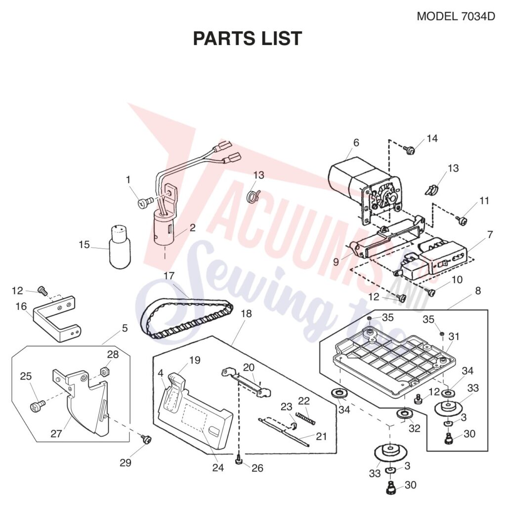 Janome 7034D exploded schematic diagram (page 5)