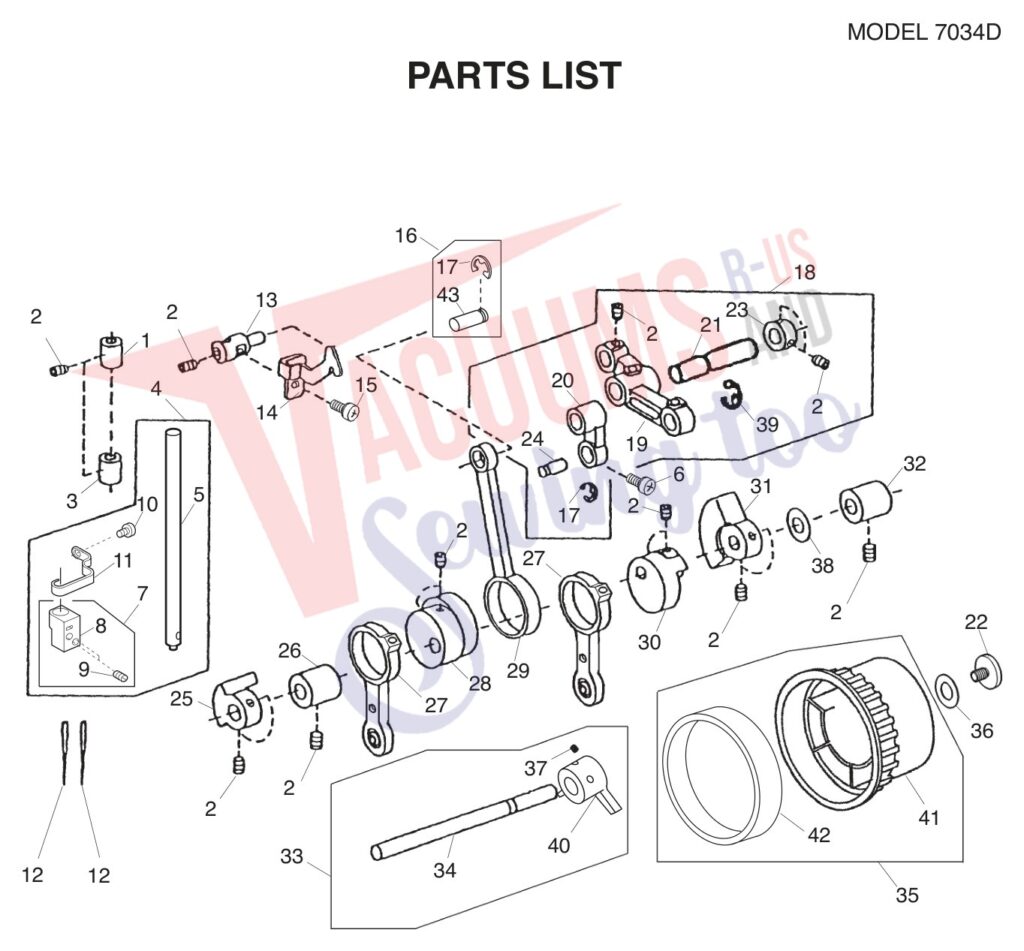 Janome 7034D exploded schematic diagram (page 6)