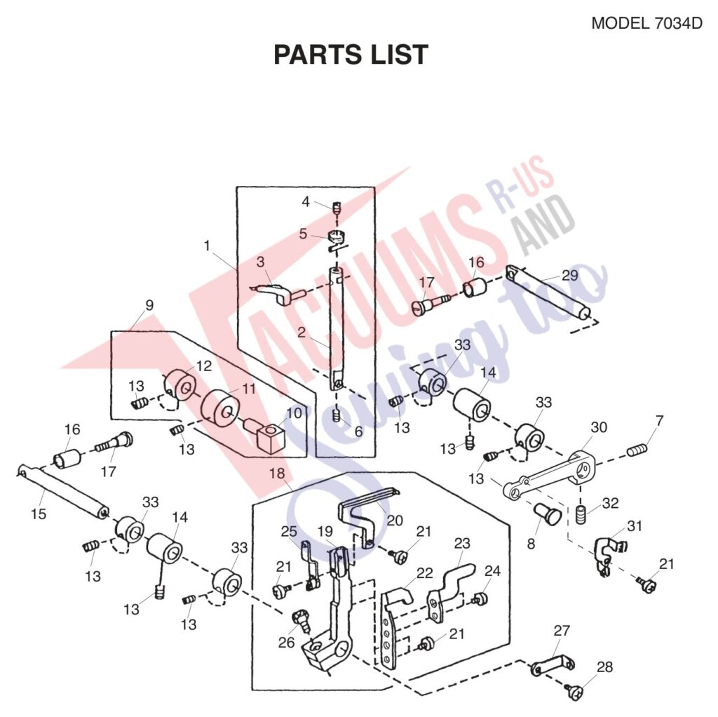 Janome 7034D exploded schematic diagram (page 7)