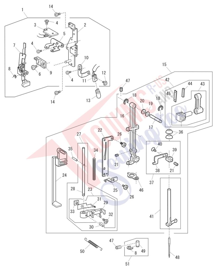 Janome 7061NX exploded schematic diagram (page 2)