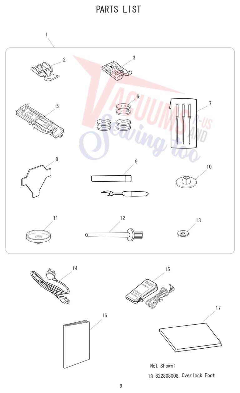 Janome 7061NX schematic page 9 preview