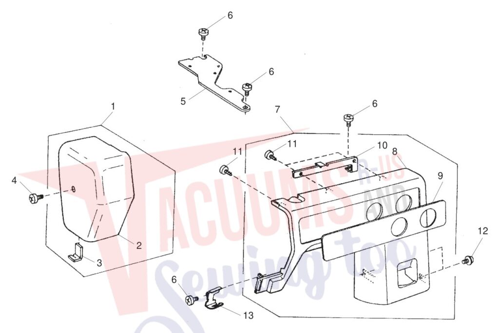 Janome 712T exploded schematic diagram (page 1)