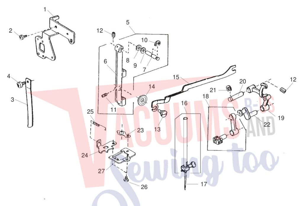 Janome 712T exploded schematic diagram (page 3)