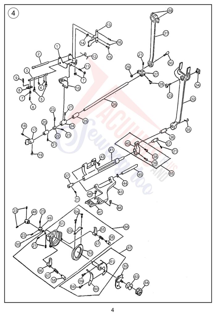 Janome 7306 exploded schematic diagram (page 4)