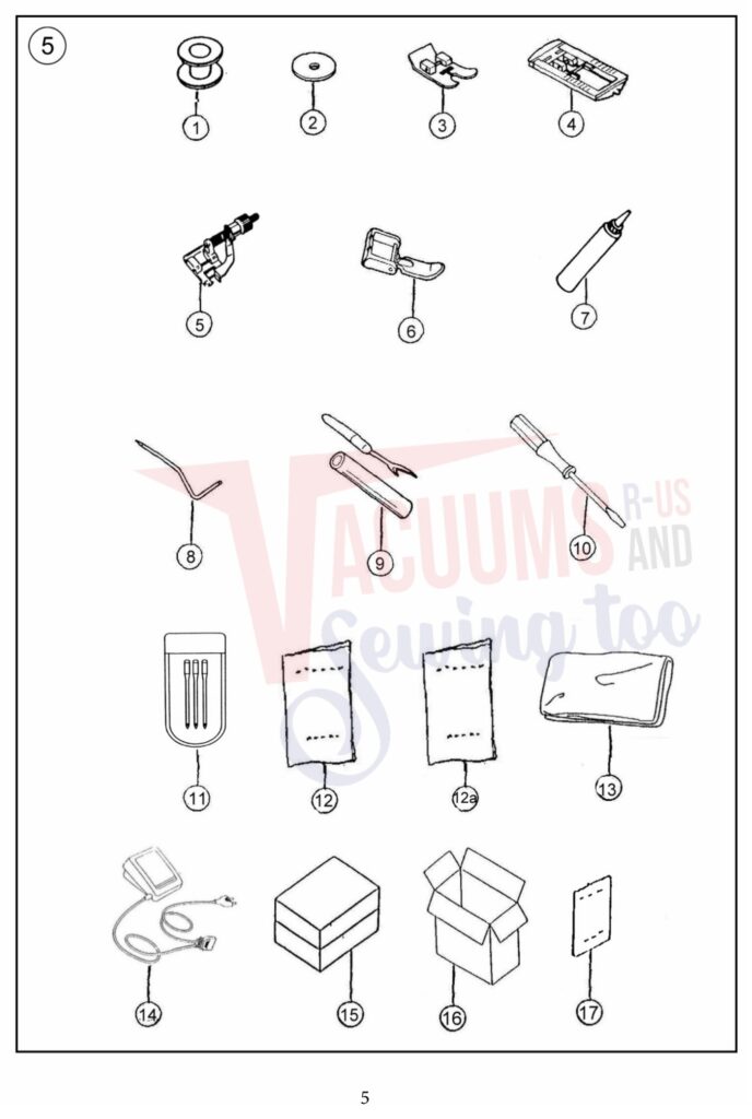 Janome 7306 exploded schematic diagram (page 5)