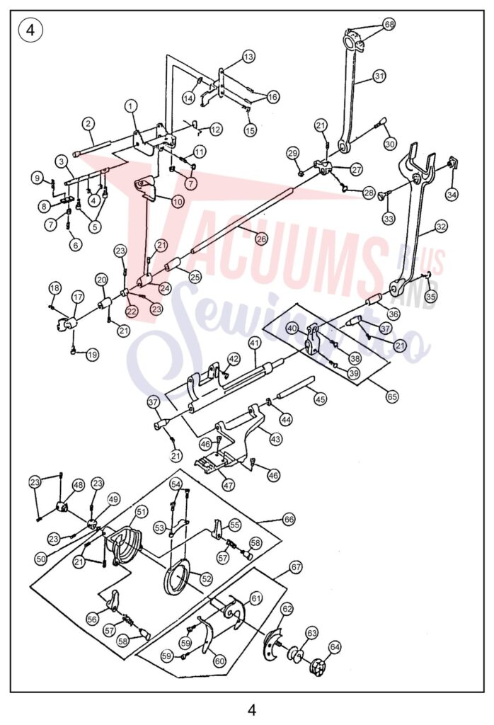 Janome 7312 exploded schematic diagram (page 4)