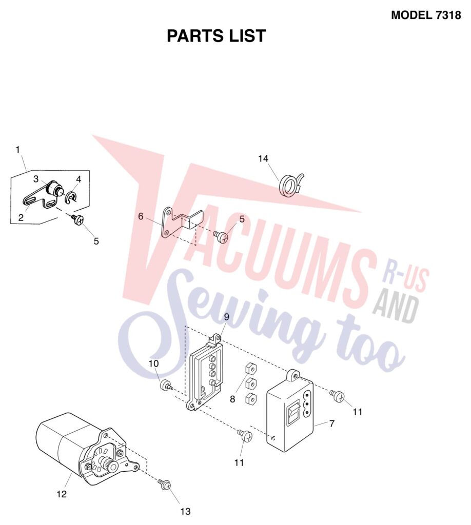 Janome 7318 exploded schematic diagram (page 2)