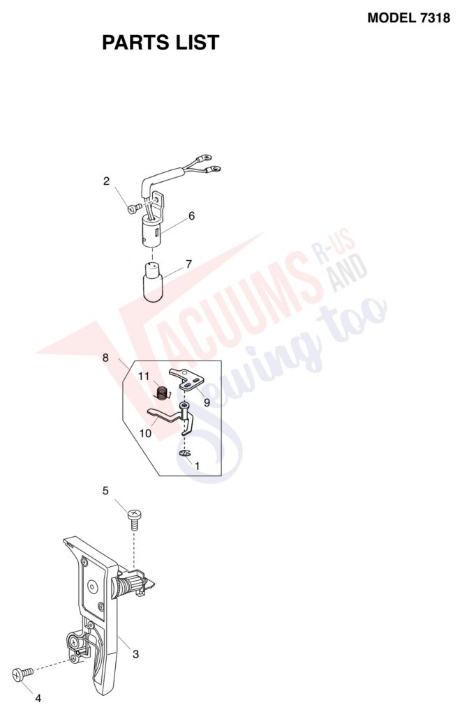 Janome 7318 exploded schematic diagram (page 7)
