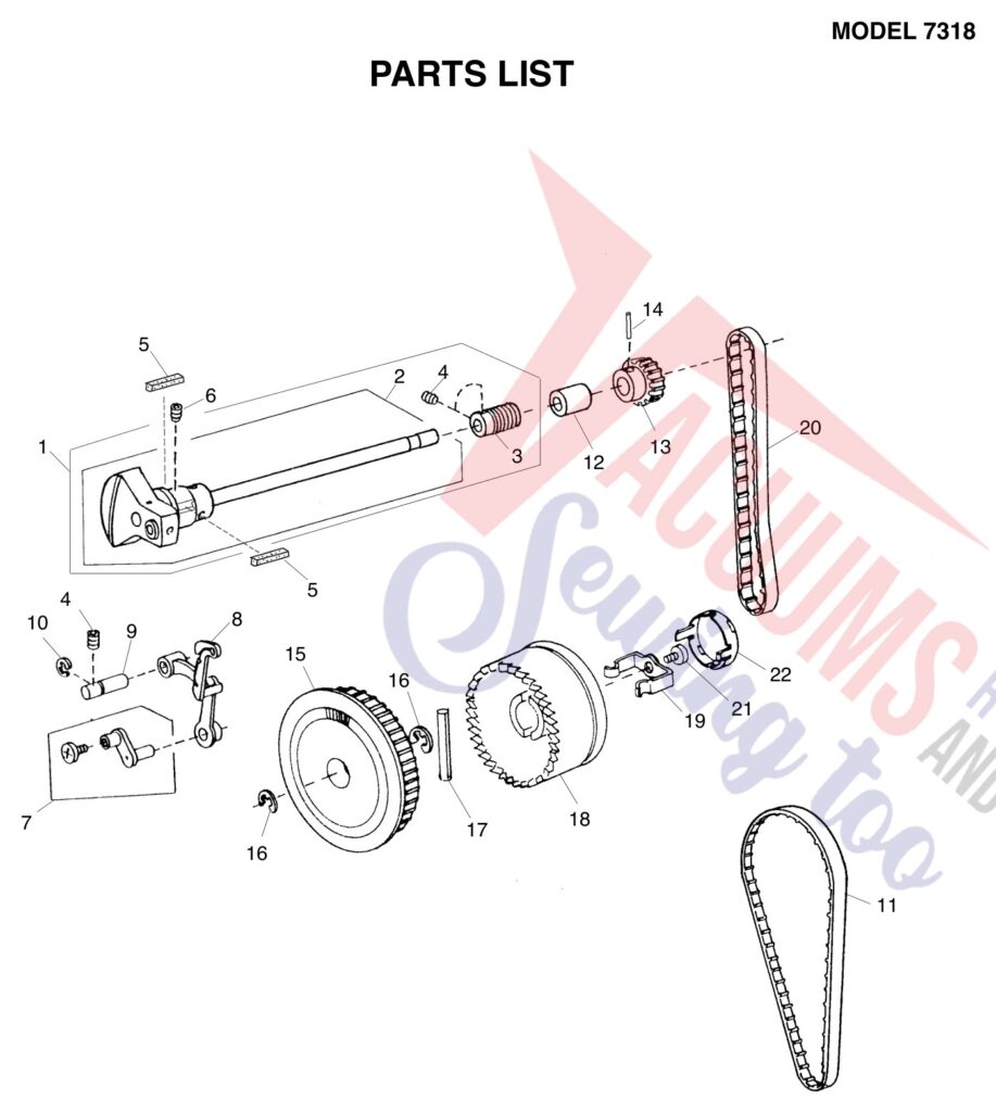 Janome 7318 exploded schematic diagram (page 8)