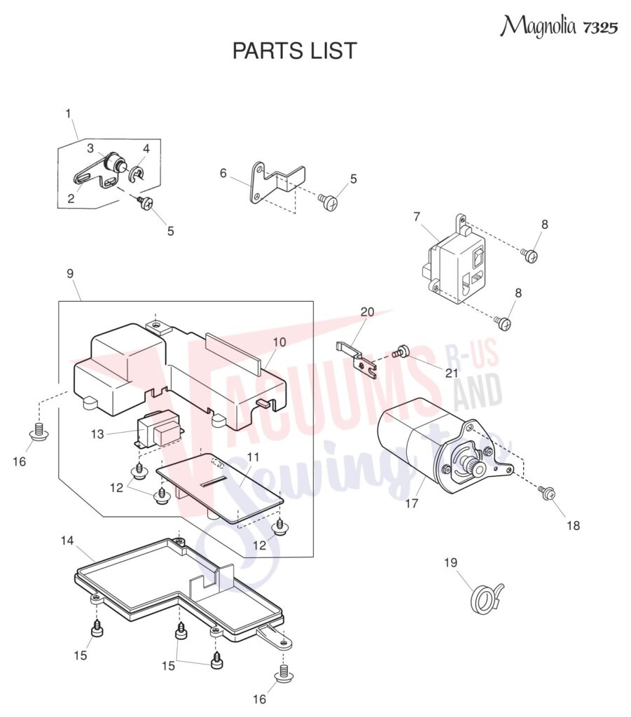 Janome 7325 exploded schematic diagram (page 2)