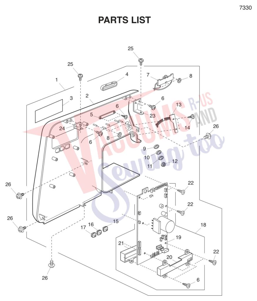 Janome 7330 exploded schematic diagram (page 6)