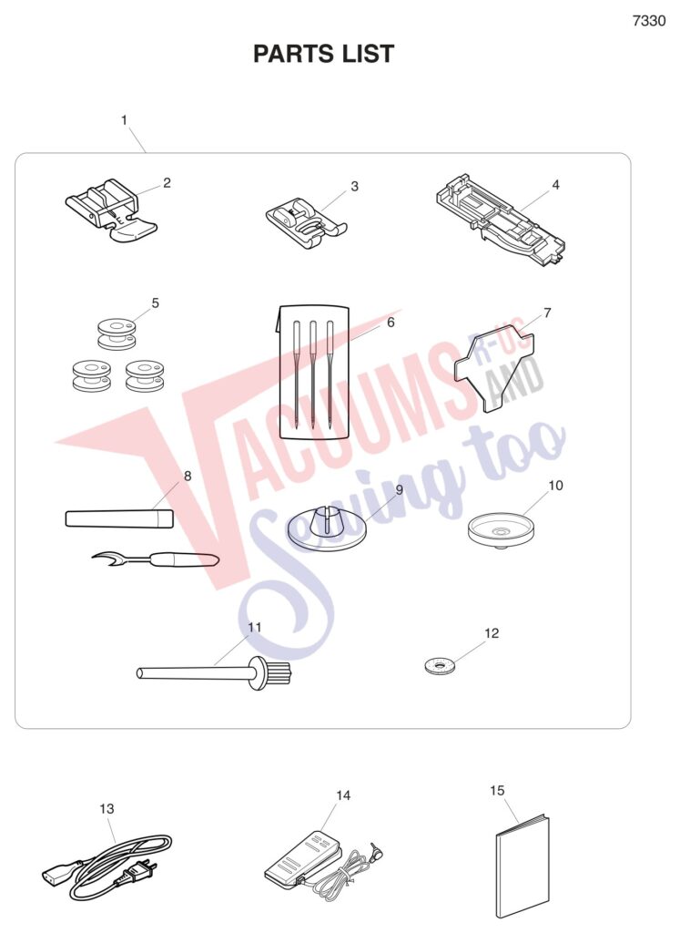 Janome 7330 exploded schematic diagram (page 9)