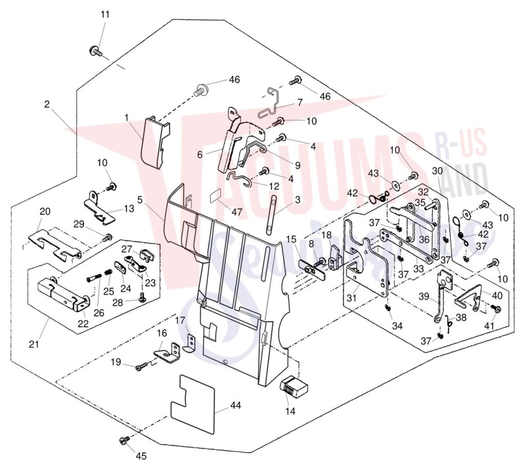 Janome 734D exploded schematic diagram (page 1)