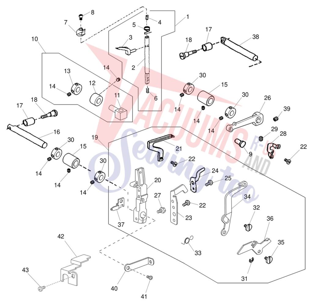 Janome 734D exploded schematic diagram (page 5)