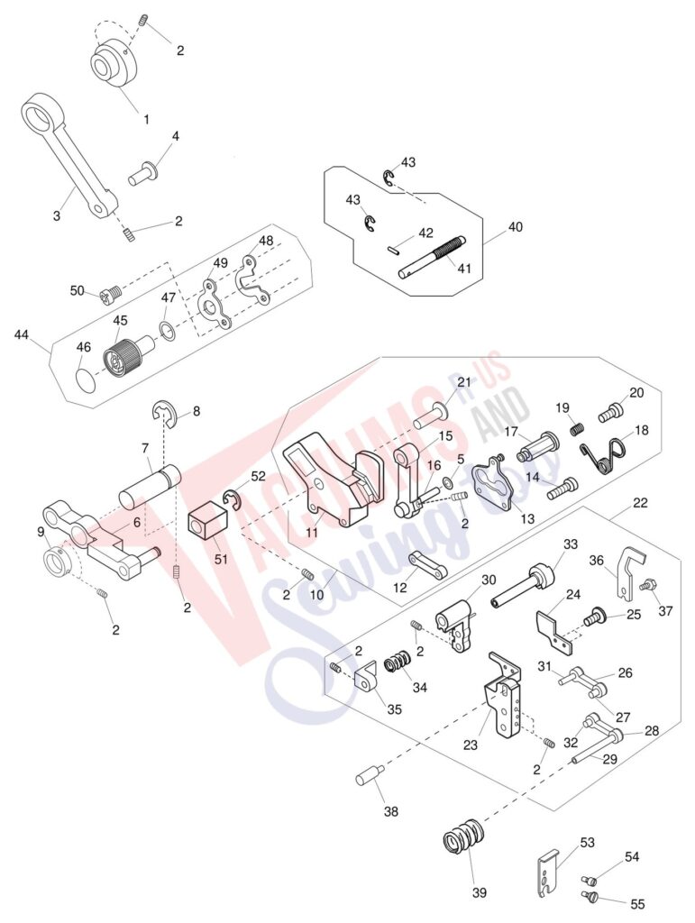 Janome 734D exploded schematic diagram (page 6)