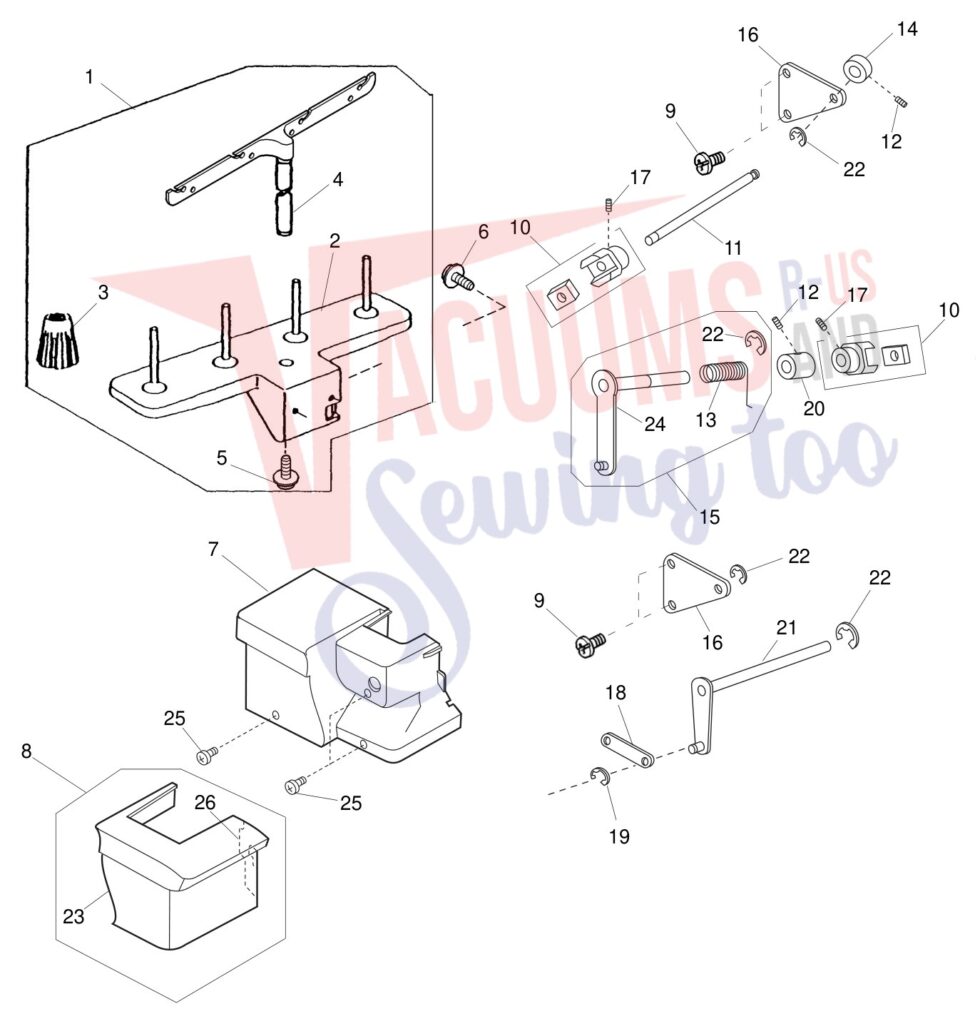 Janome 734D exploded schematic diagram (page 9)