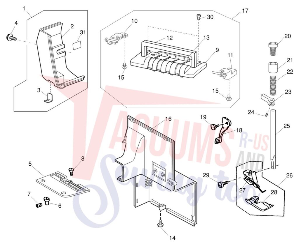 Janome 734D exploded schematic diagram (page 10)