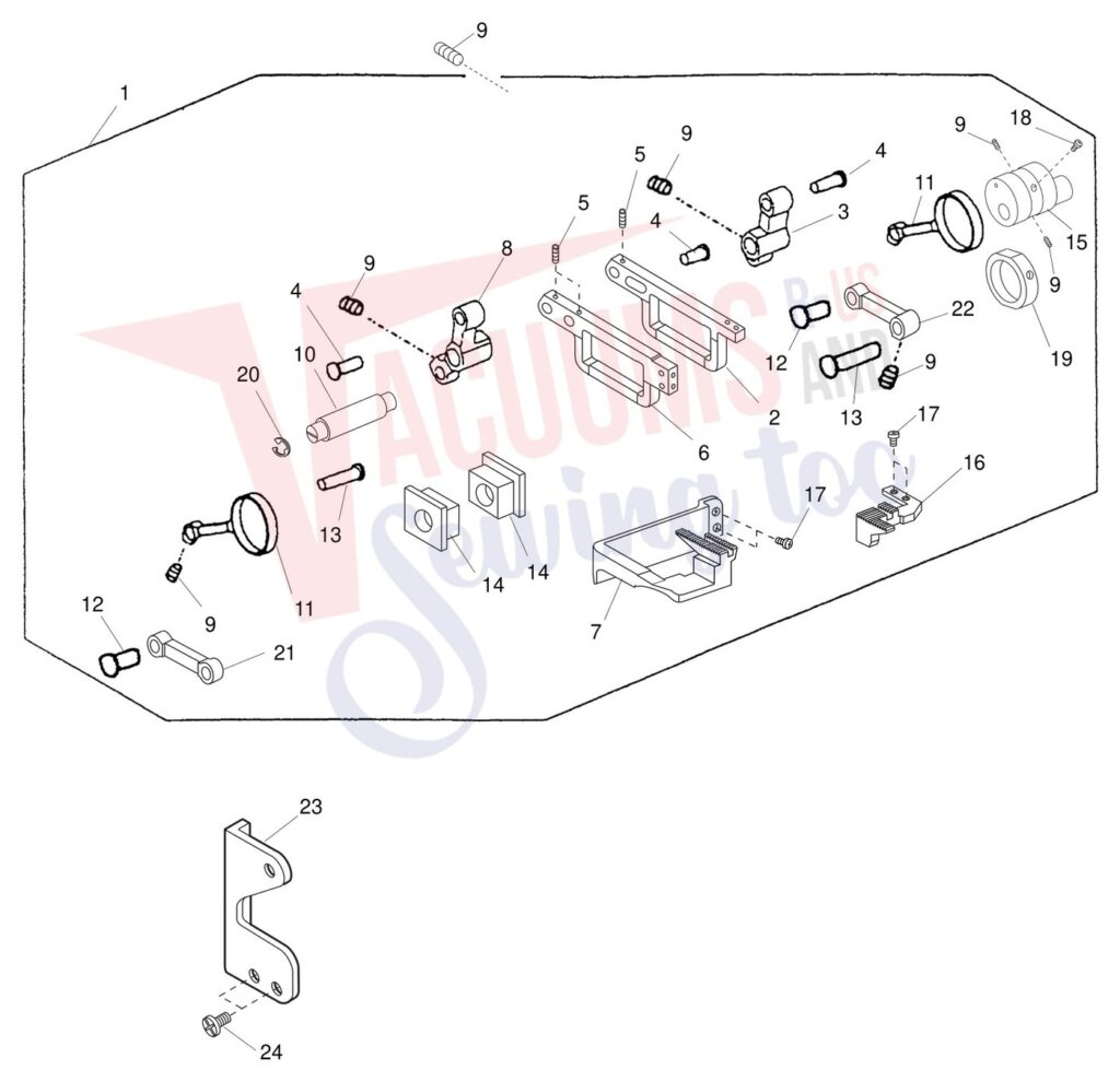 Janome 734D exploded schematic diagram (page 11)