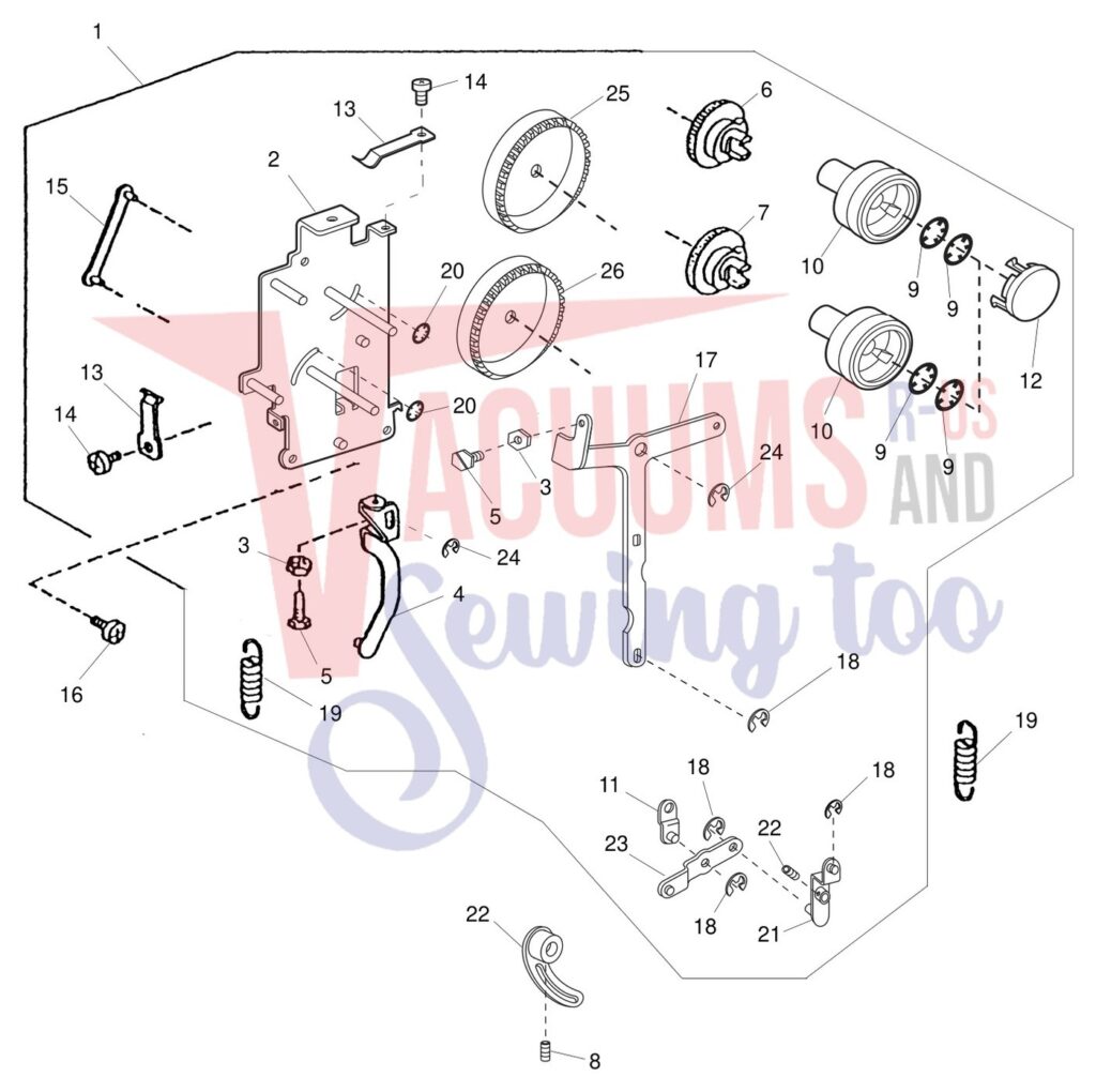 Janome 734D exploded schematic diagram (page 12)