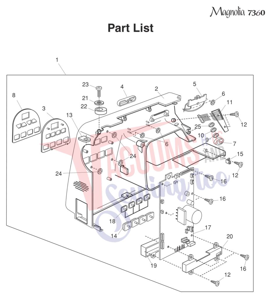 Janome 7360 exploded schematic diagram (page 6)