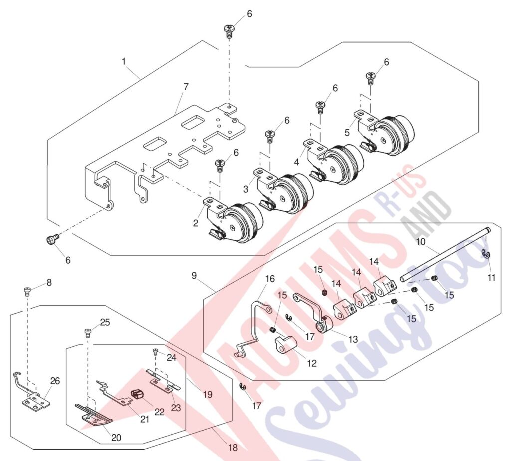 Janome 744D exploded schematic diagram (page 2)
