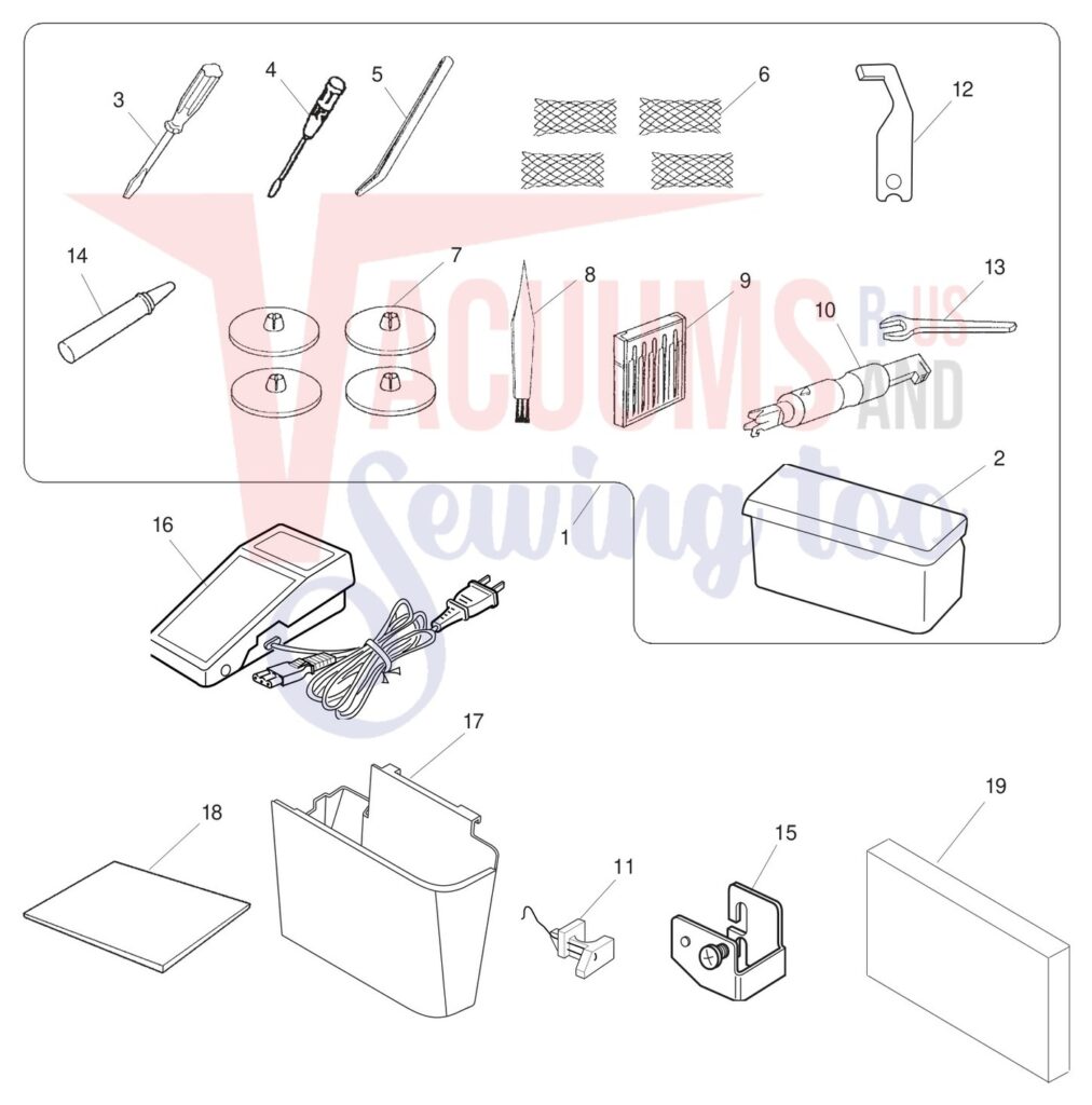 Janome 744D exploded schematic diagram (page 3)