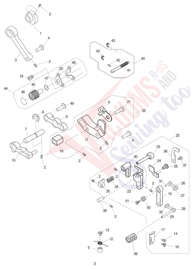 Janome 744D exploded schematic diagram (page 6)