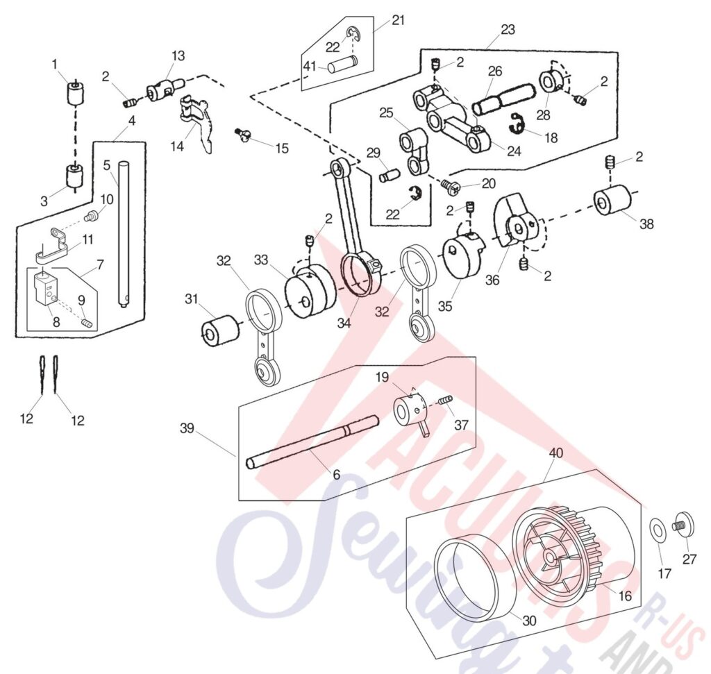 Janome 744D exploded schematic diagram (page 8)