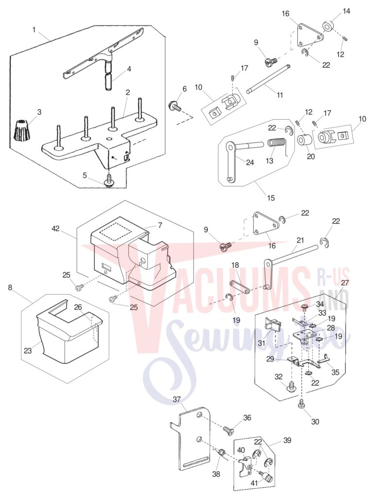Janome 744D exploded schematic diagram (page 9)