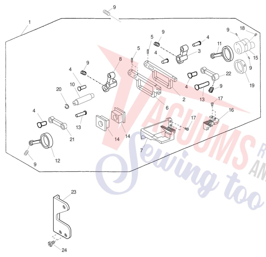 Janome 744D exploded schematic diagram (page 11)