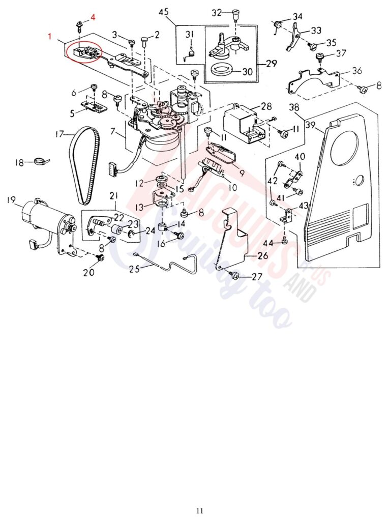 Janome 8000 exploded schematic diagram (page 3)