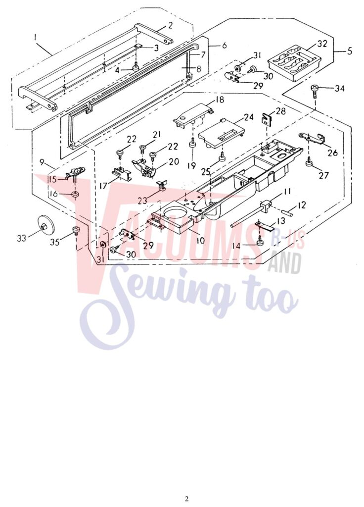 Janome 8000 exploded schematic diagram (page 5)
