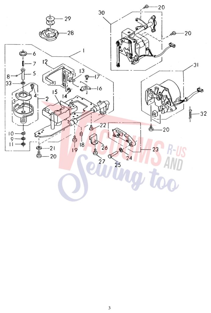 Janome 8000 exploded schematic diagram (page 6)