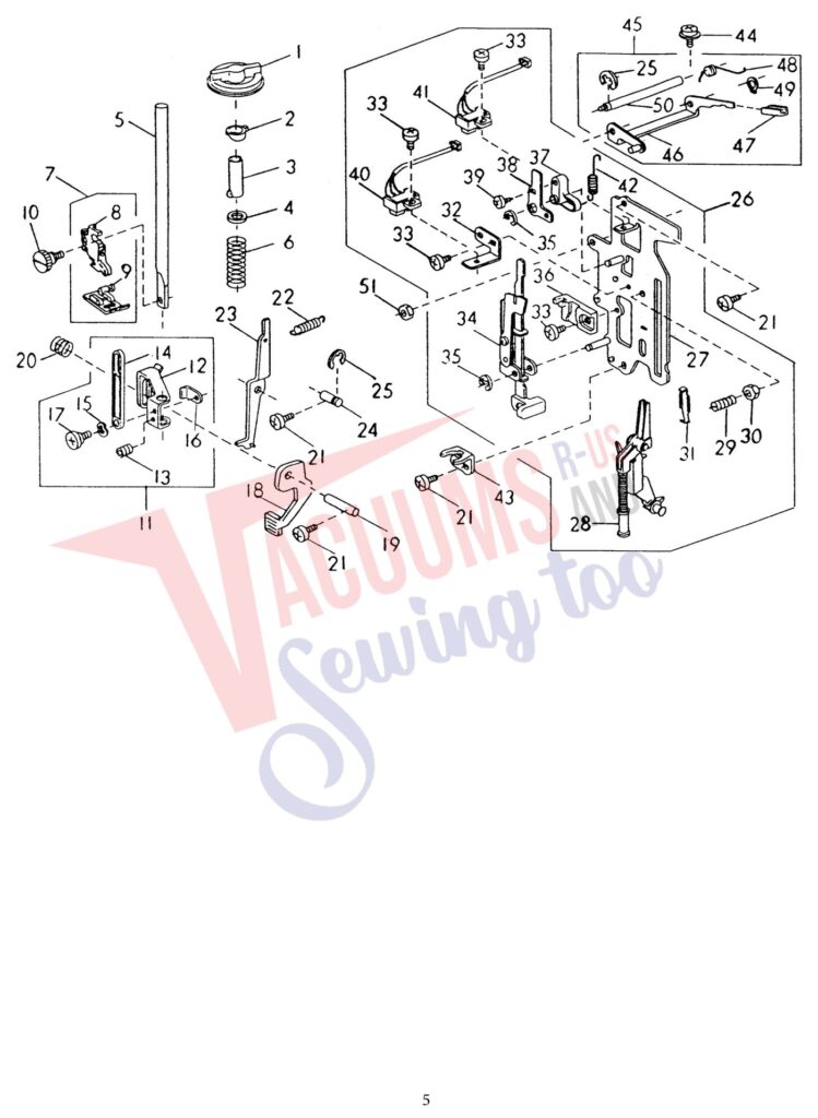Janome 8000 exploded schematic diagram (page 8)