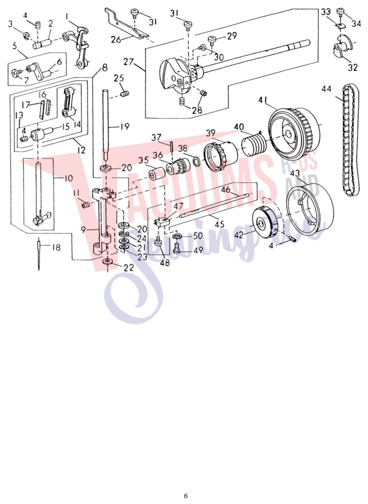 Janome 8000 exploded schematic diagram (page 9)