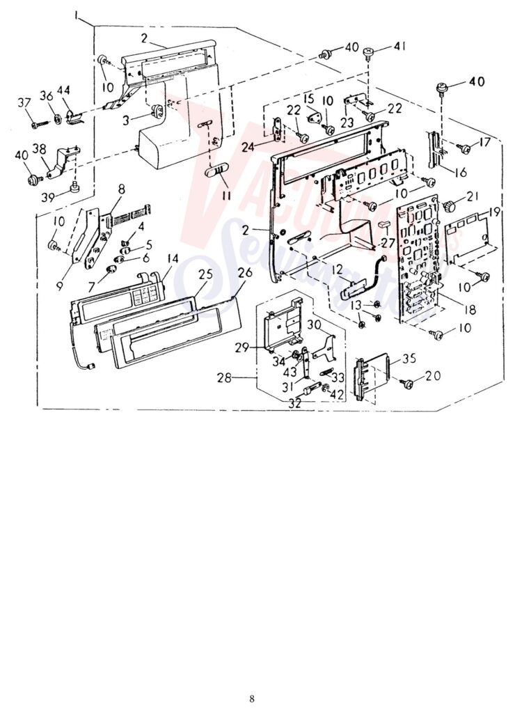 Janome 8000 exploded schematic diagram (page 11)