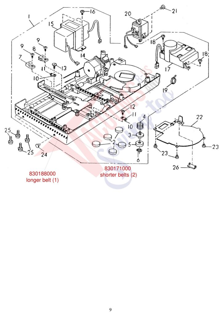 Janome 8000 exploded schematic diagram (page 12)