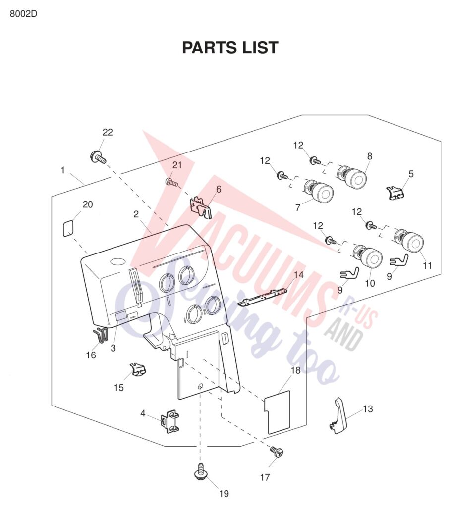 Janome 8002D exploded schematic diagram (page 1)