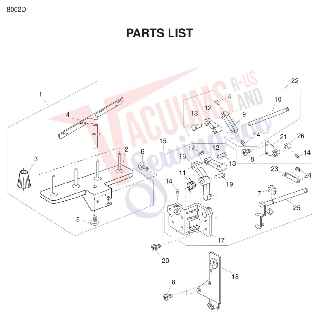 Janome 8002D exploded schematic diagram (page 3)