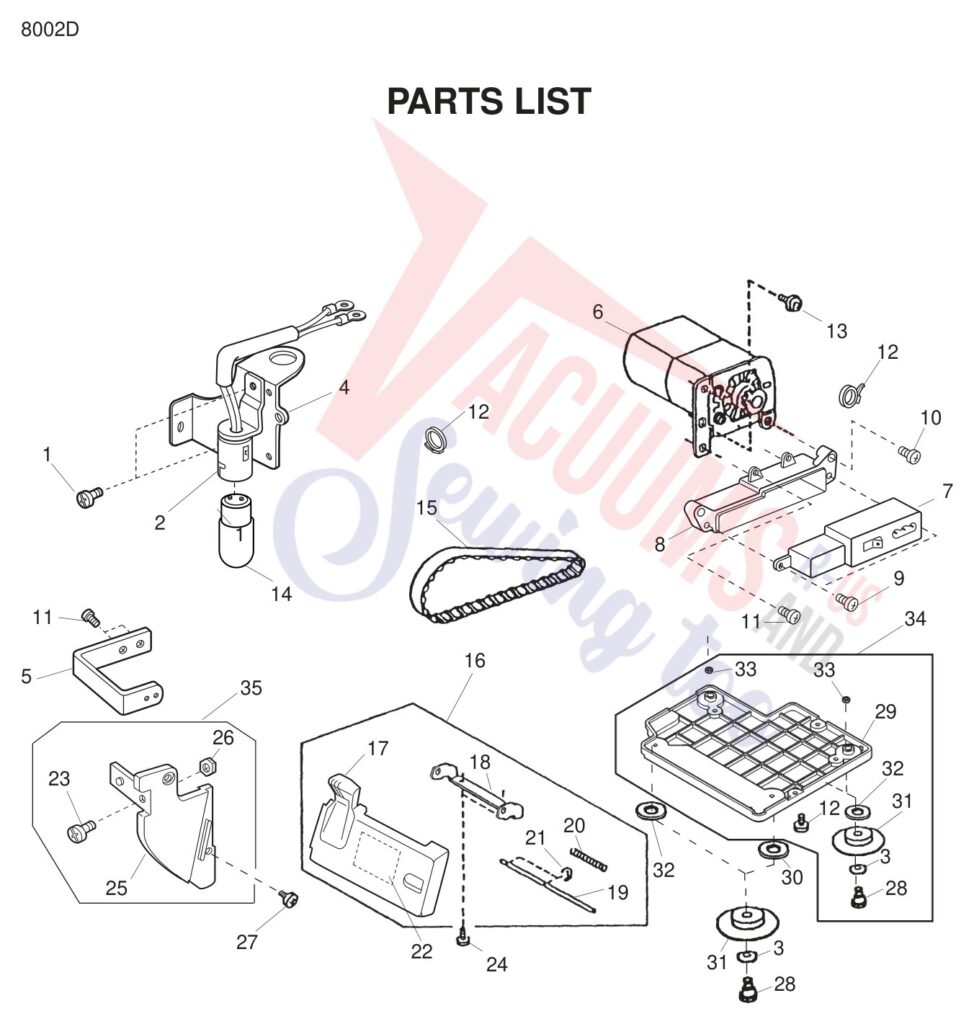 Janome 8002D exploded schematic diagram (page 5)