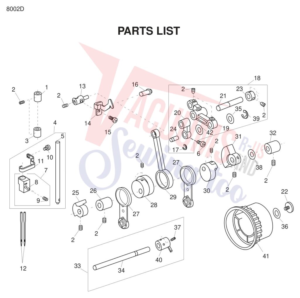 Janome 8002D exploded schematic diagram (page 6)