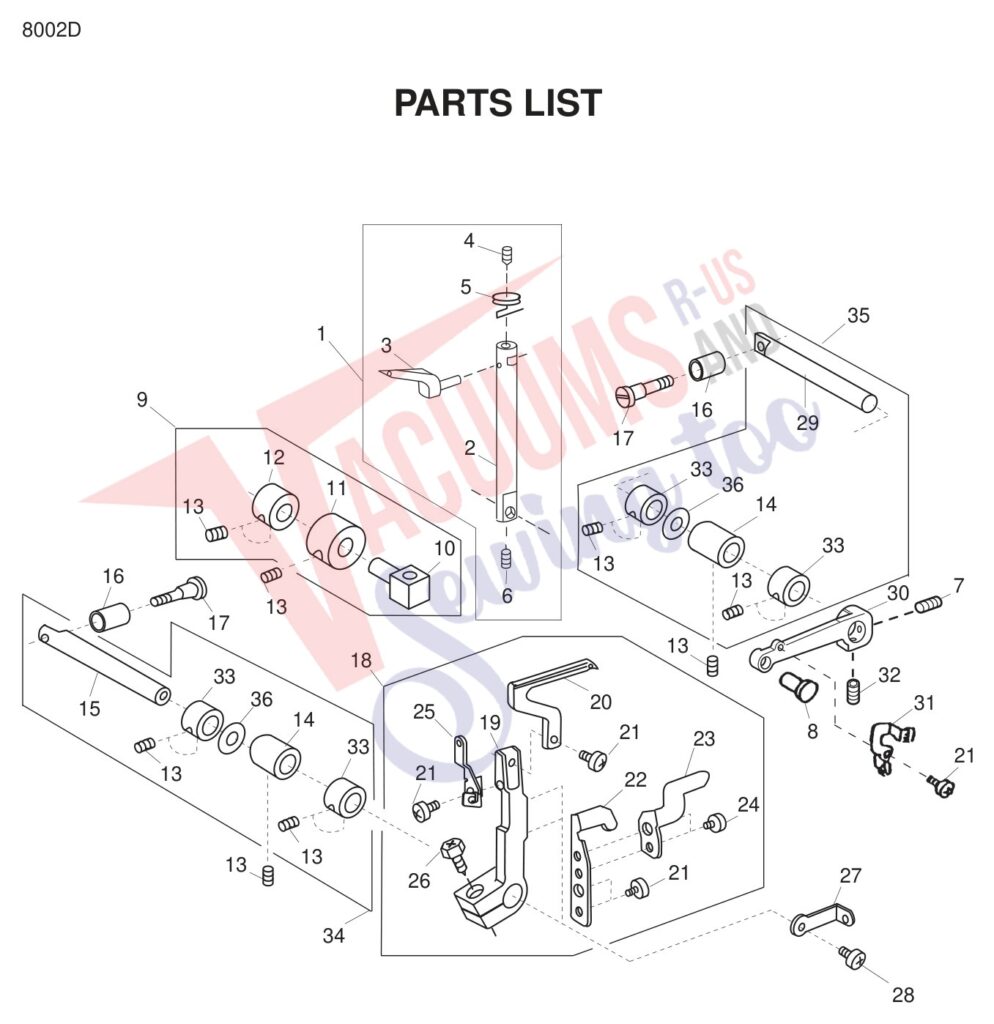 Janome 8002D exploded schematic diagram (page 7)