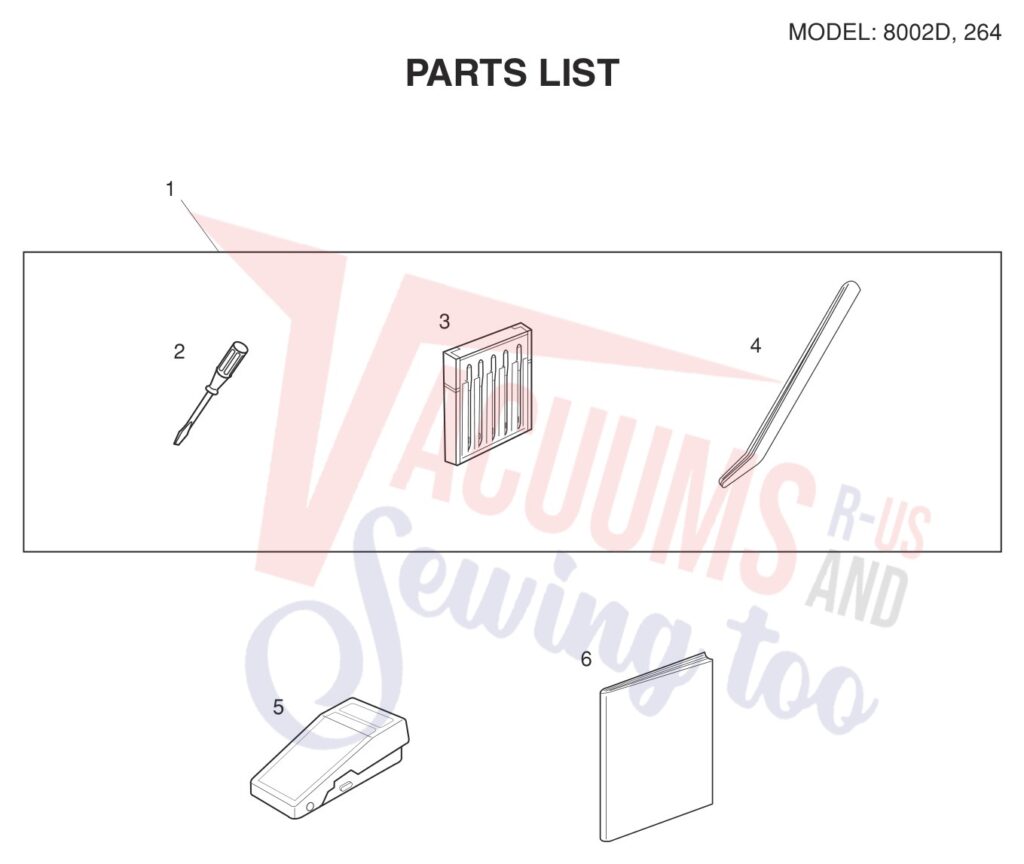 Janome 8002D V2 exploded schematic diagram (page 2)